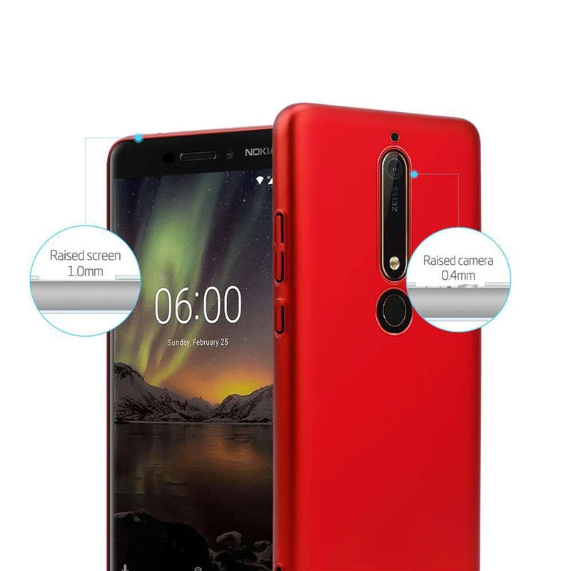 Cadorabo Hülle kompatibel mit Nokia 6,1 Hard Case Schutzhülle in Metall Optik gegen Kratzer und Stöße