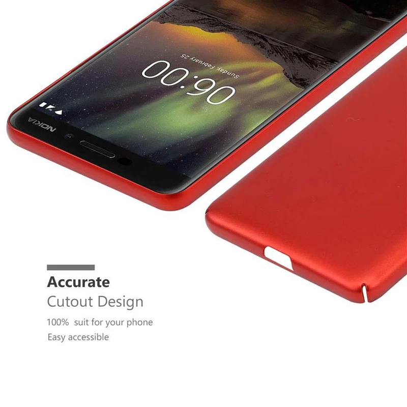 Cadorabo Hülle kompatibel mit Nokia 6,1 Hard Case Schutzhülle in Metall Optik gegen Kratzer und Stöße