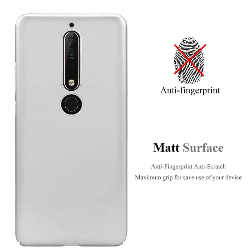 Cadorabo Hülle kompatibel mit Nokia 6,1 Hard Case Schutzhülle in Metall Optik gegen Kratzer und Stöße