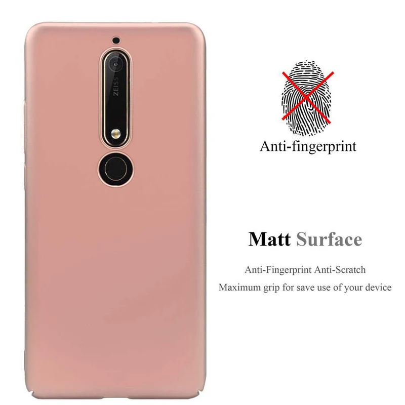 Cadorabo Hülle kompatibel mit Nokia 6,1 Hard Case Schutzhülle in Metall Optik gegen Kratzer und Stöße
