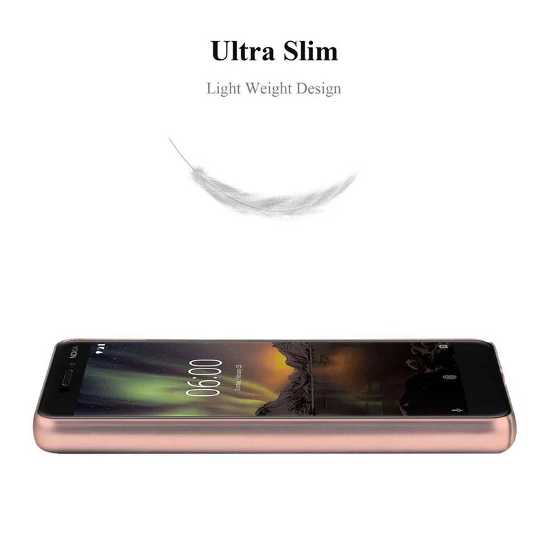 Cadorabo Hülle kompatibel mit Nokia 6,1 Hard Case Schutzhülle in Metall Optik gegen Kratzer und Stöße