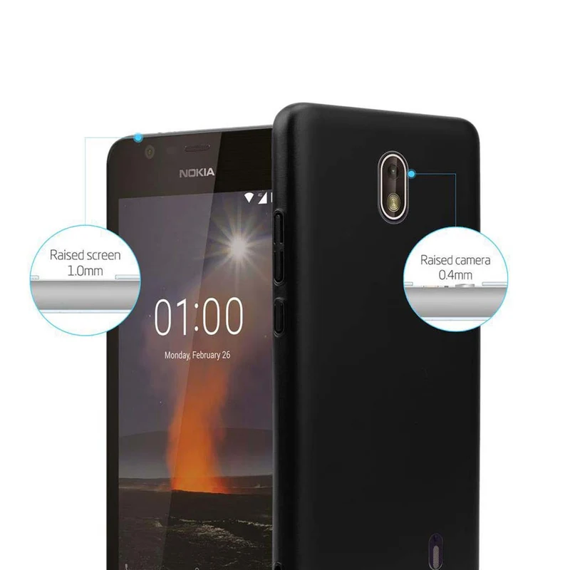 Cadorabo Hülle kompatibel mit Nokia 1 2018 Hard Case Schutzhülle in Metall Optik gegen Kratzer und Stöße