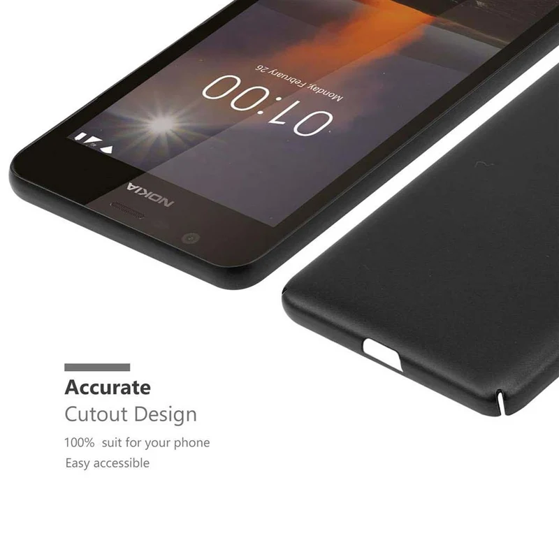 Cadorabo Hülle kompatibel mit Nokia 1 2018 Hard Case Schutzhülle in Metall Optik gegen Kratzer und Stöße