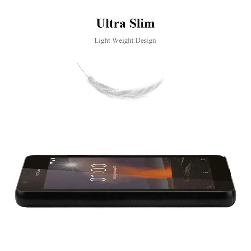 Cadorabo Hülle kompatibel mit Nokia 1 2018 Hard Case Schutzhülle in Metall Optik gegen Kratzer und Stöße