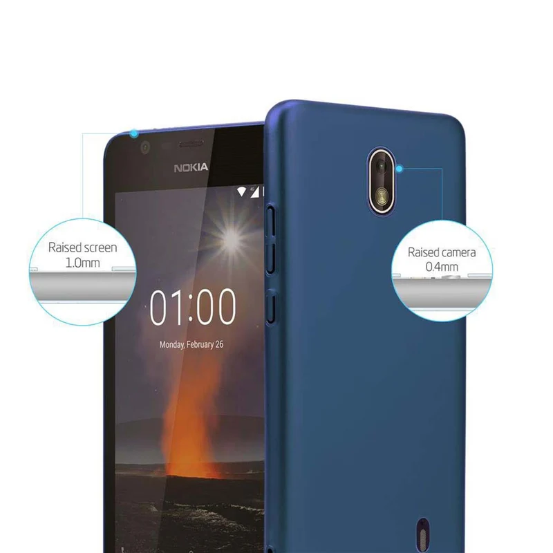 Cadorabo Hülle kompatibel mit Nokia 1 2018 Hard Case Schutzhülle in Metall Optik gegen Kratzer und Stöße