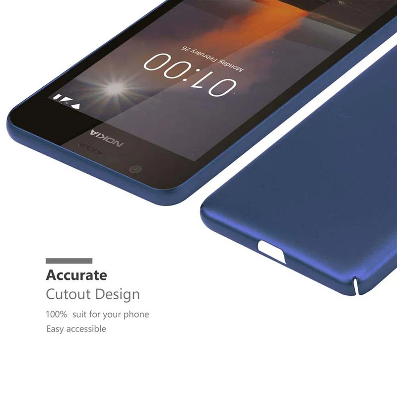 Cadorabo Hülle kompatibel mit Nokia 1 2018 Hard Case Schutzhülle in Metall Optik gegen Kratzer und Stöße