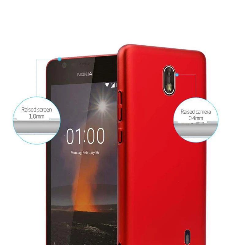 Cadorabo Hülle kompatibel mit Nokia 1 2018 Hard Case Schutzhülle in Metall Optik gegen Kratzer und Stöße