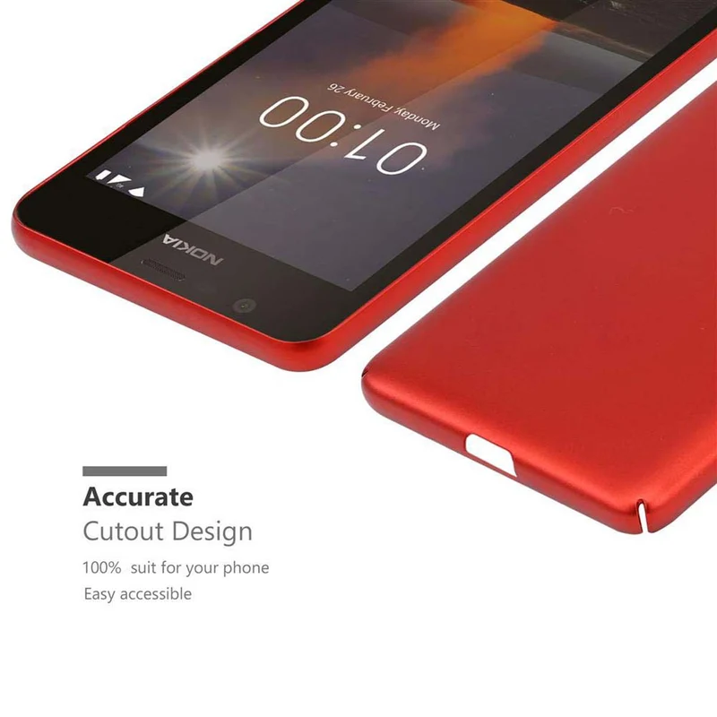 Cadorabo Hülle kompatibel mit Nokia 1 2018 Hard Case Schutzhülle in Metall Optik gegen Kratzer und Stöße