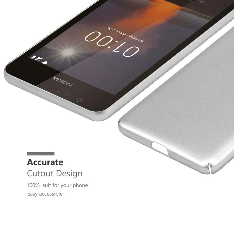 Cadorabo Hülle kompatibel mit Nokia 1 2018 Hard Case Schutzhülle in Metall Optik gegen Kratzer und Stöße