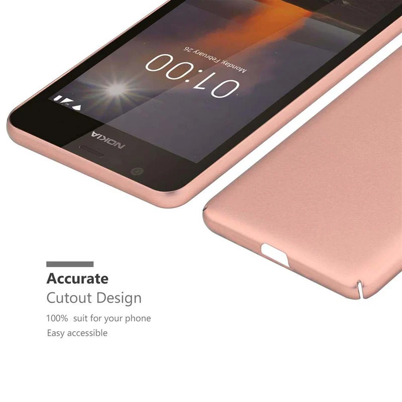 Cadorabo Hülle kompatibel mit Nokia 1 2018 Hard Case Schutzhülle in Metall Optik gegen Kratzer und Stöße