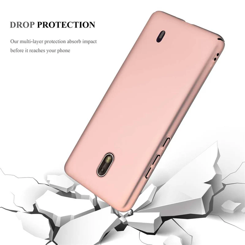 Cadorabo Hülle kompatibel mit Nokia 1 2018 Hard Case Schutzhülle in Metall Optik gegen Kratzer und Stöße