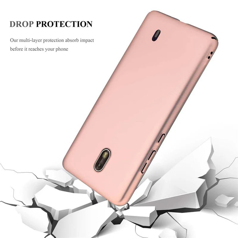 Cadorabo Hülle kompatibel mit Nokia 1 2018 Hard Case Schutzhülle in Metall Optik gegen Kratzer und Stöße