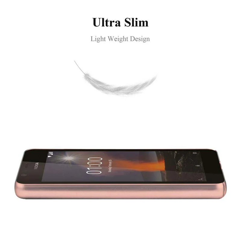 Cadorabo Hülle kompatibel mit Nokia 1 2018 Hard Case Schutzhülle in Metall Optik gegen Kratzer und Stöße