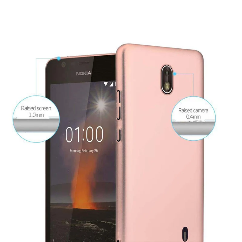 Cadorabo Hülle kompatibel mit Nokia 1 2018 Hard Case Schutzhülle in Metall Optik gegen Kratzer und Stöße
