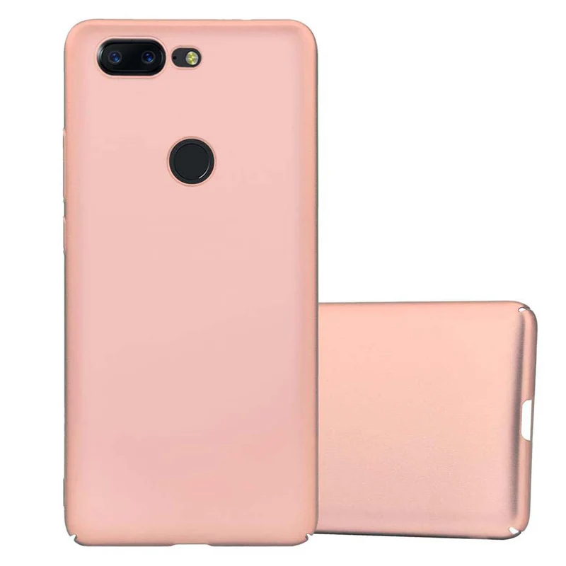 Cadorabo Hülle kompatibel mit OnePlus 5T Hard Case Schutzhülle in Metall Optik gegen Kratzer und Stöße