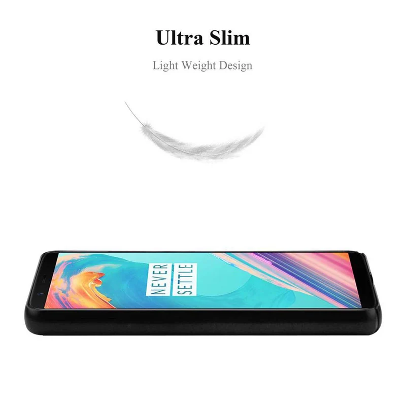 Cadorabo Hülle kompatibel mit OnePlus 5T Hard Case Schutzhülle in Metall Optik gegen Kratzer und Stöße