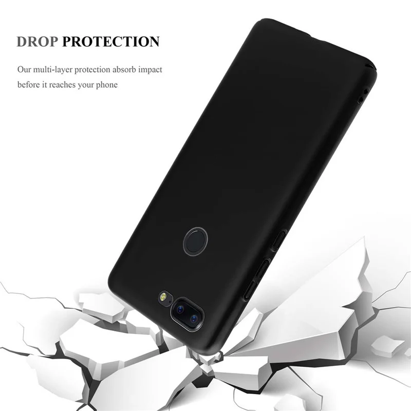 Cadorabo Hülle kompatibel mit OnePlus 5T Hard Case Schutzhülle in Metall Optik gegen Kratzer und Stöße