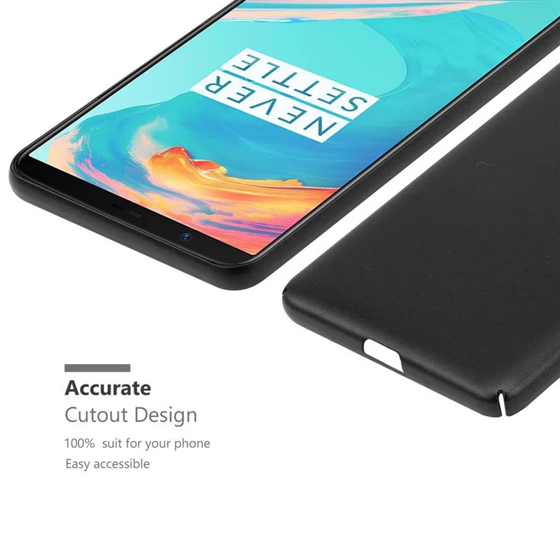 Cadorabo Hülle kompatibel mit OnePlus 5T Hard Case Schutzhülle in Metall Optik gegen Kratzer und Stöße