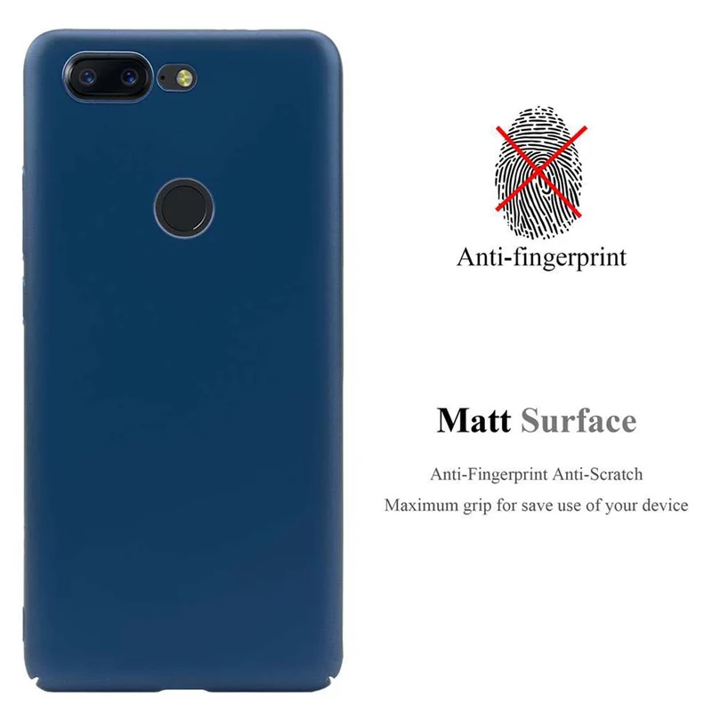 Cadorabo Hülle kompatibel mit OnePlus 5T Hard Case Schutzhülle in Metall Optik gegen Kratzer und Stöße