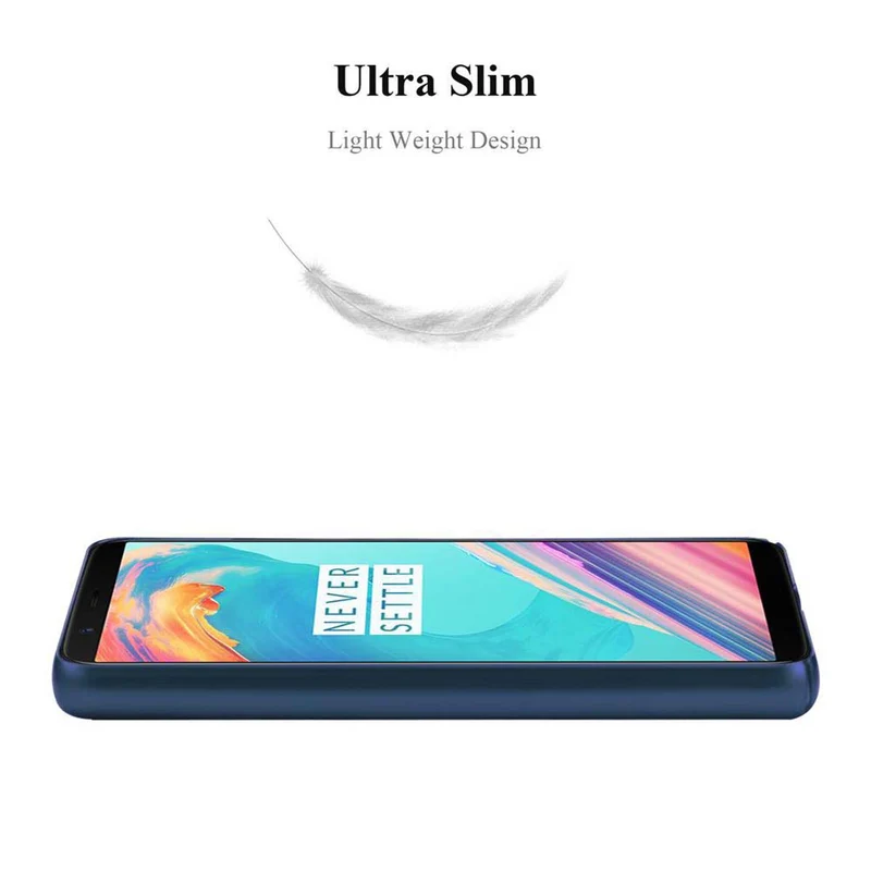 Cadorabo Hülle kompatibel mit OnePlus 5T Hard Case Schutzhülle in Metall Optik gegen Kratzer und Stöße