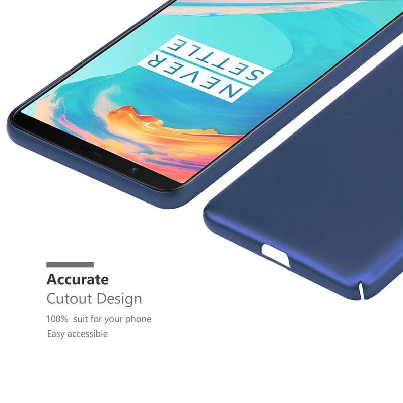 Cadorabo Hülle kompatibel mit OnePlus 5T Hard Case Schutzhülle in Metall Optik gegen Kratzer und Stöße