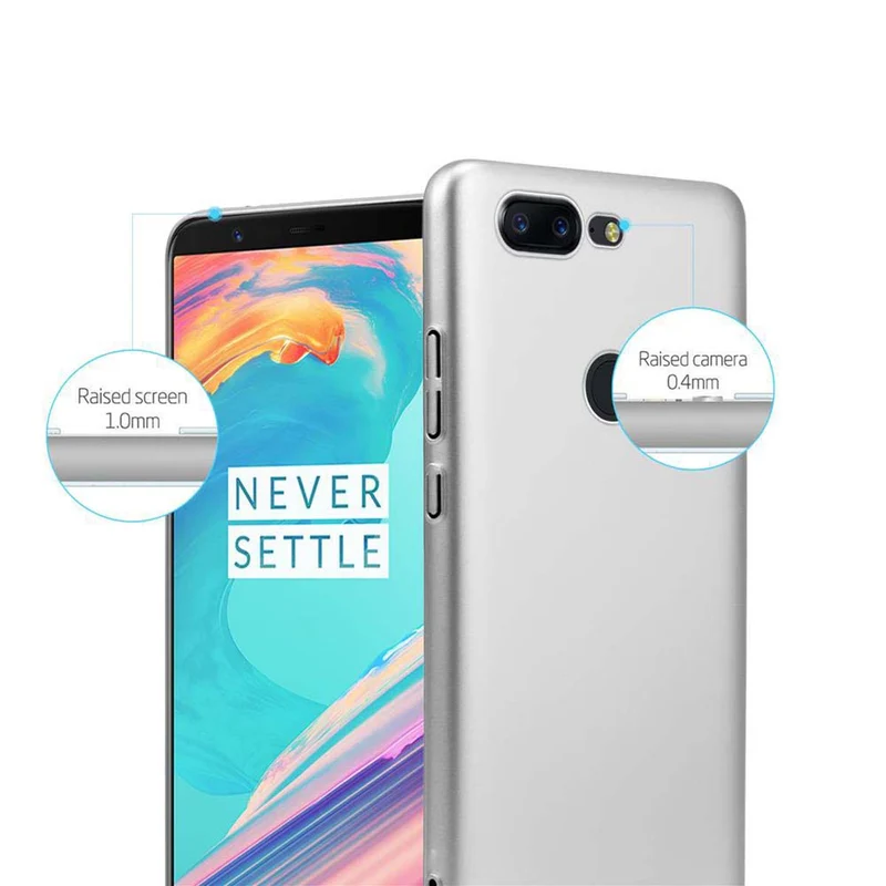 Cadorabo Hülle kompatibel mit OnePlus 5T Hard Case Schutzhülle in Metall Optik gegen Kratzer und Stöße