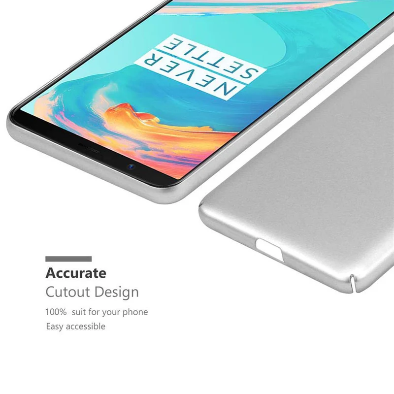Cadorabo Hülle kompatibel mit OnePlus 5T Hard Case Schutzhülle in Metall Optik gegen Kratzer und Stöße