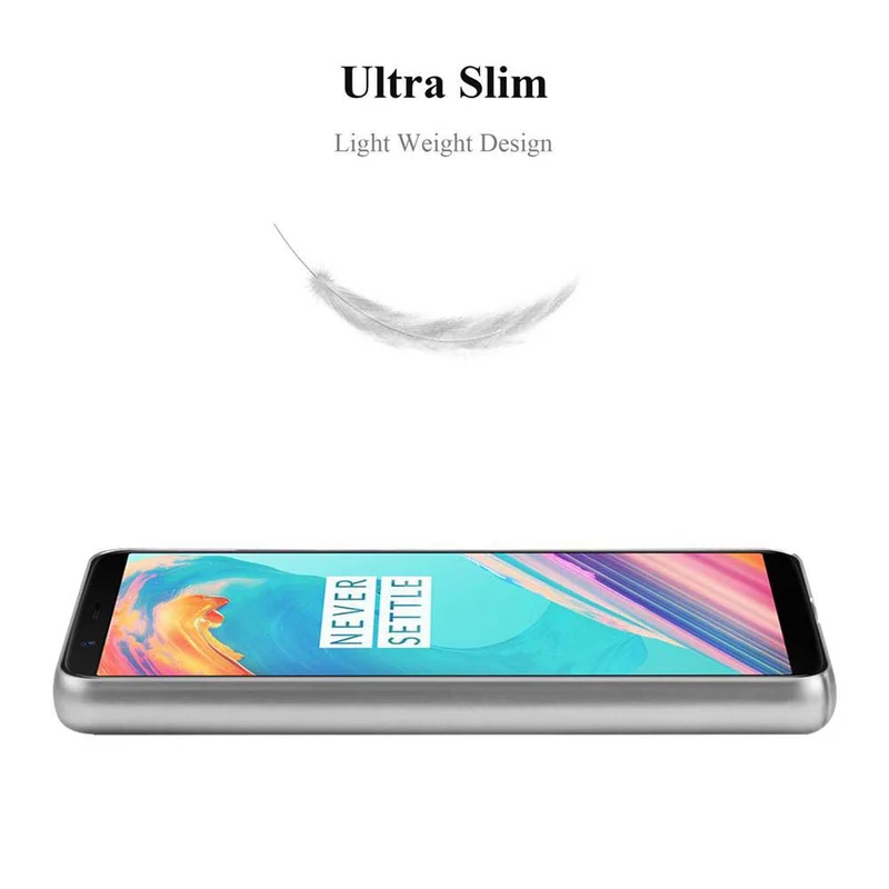 Cadorabo Hülle kompatibel mit OnePlus 5T Hard Case Schutzhülle in Metall Optik gegen Kratzer und Stöße