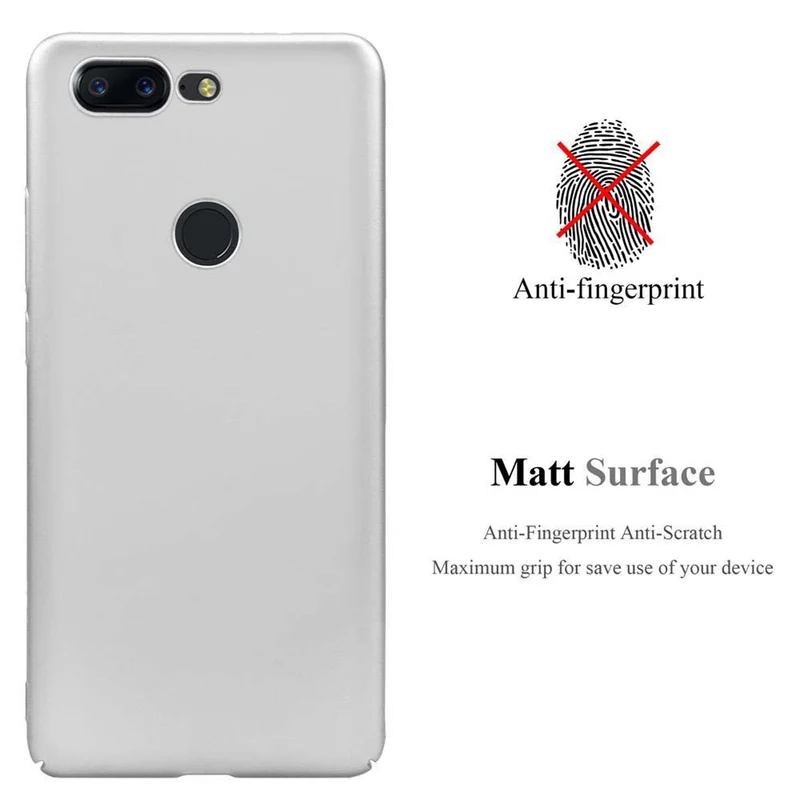 Cadorabo Hülle kompatibel mit OnePlus 5T Hard Case Schutzhülle in Metall Optik gegen Kratzer und Stöße