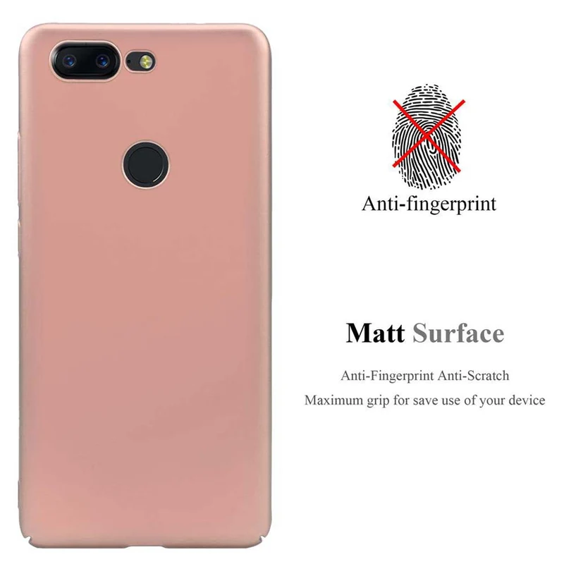 Cadorabo Hülle kompatibel mit OnePlus 5T Hard Case Schutzhülle in Metall Optik gegen Kratzer und Stöße