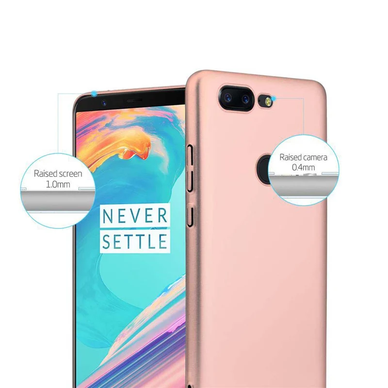 Cadorabo Hülle kompatibel mit OnePlus 5T Hard Case Schutzhülle in Metall Optik gegen Kratzer und Stöße