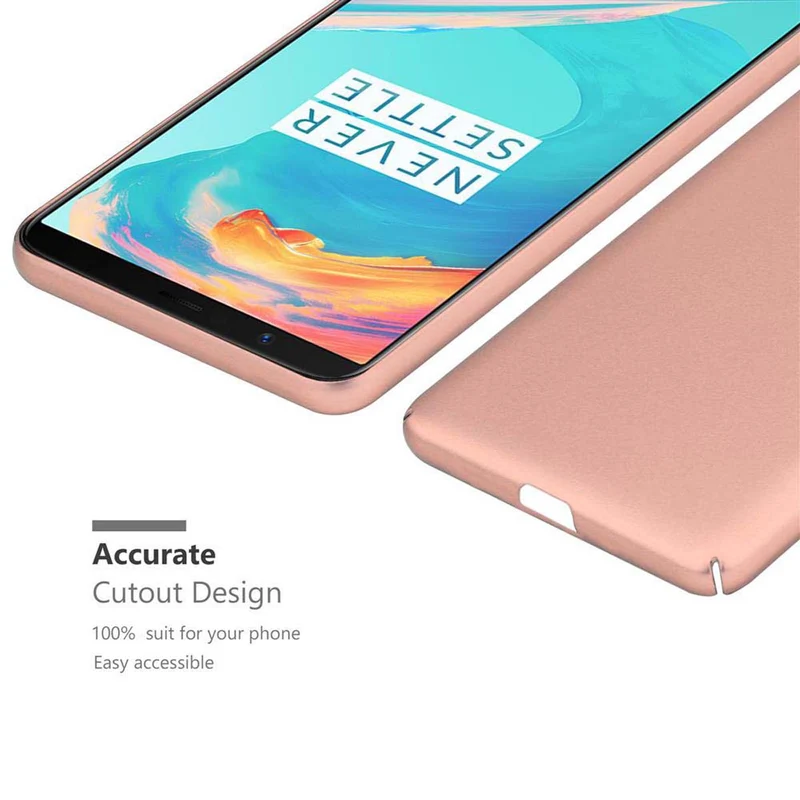 Cadorabo Hülle kompatibel mit OnePlus 5T Hard Case Schutzhülle in Metall Optik gegen Kratzer und Stöße