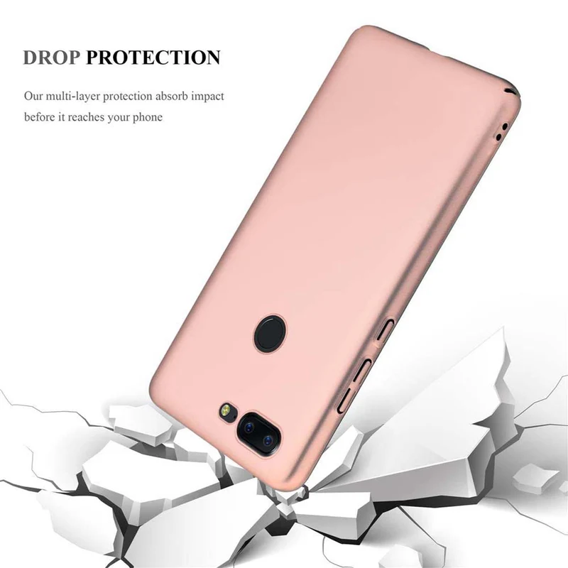 Cadorabo Hülle kompatibel mit OnePlus 5T Hard Case Schutzhülle in Metall Optik gegen Kratzer und Stöße