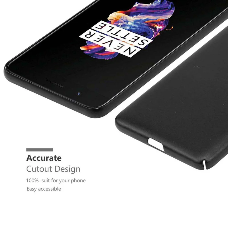 Cadorabo Hülle kompatibel mit OnePlus 5 Hard Case Schutzhülle in Metall Optik gegen Kratzer und Stöße