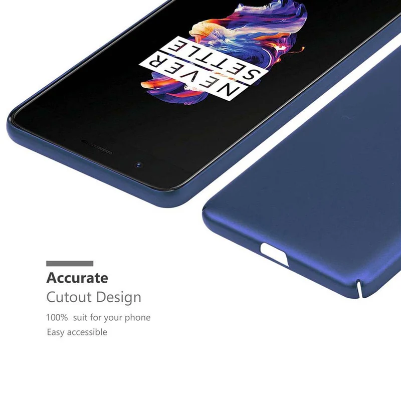 Cadorabo Hülle kompatibel mit OnePlus 5 Hard Case Schutzhülle in Metall Optik gegen Kratzer und Stöße