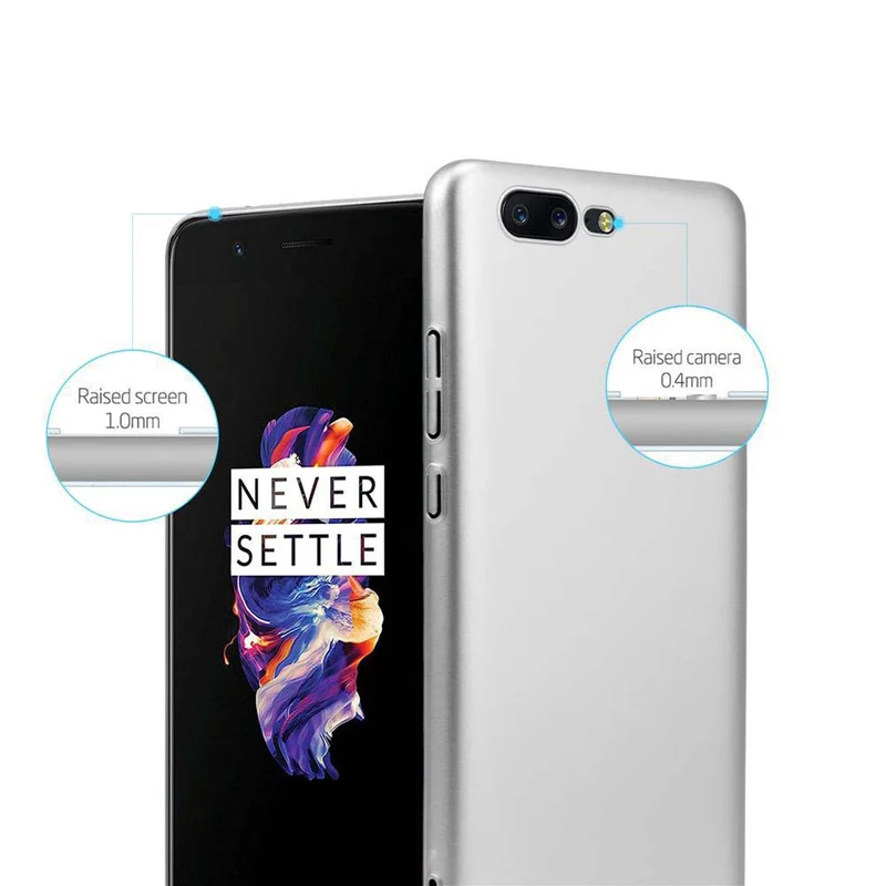 Cadorabo Hülle kompatibel mit OnePlus 5 Hard Case Schutzhülle in Metall Optik gegen Kratzer und Stöße