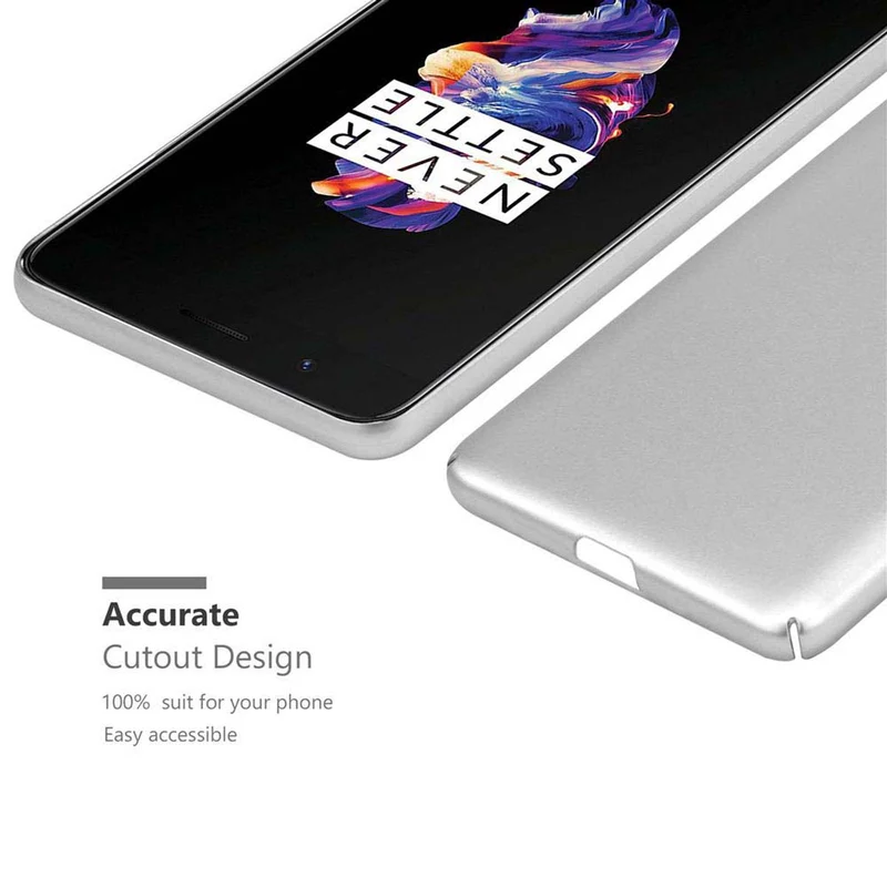 Cadorabo Hülle kompatibel mit OnePlus 5 Hard Case Schutzhülle in Metall Optik gegen Kratzer und Stöße