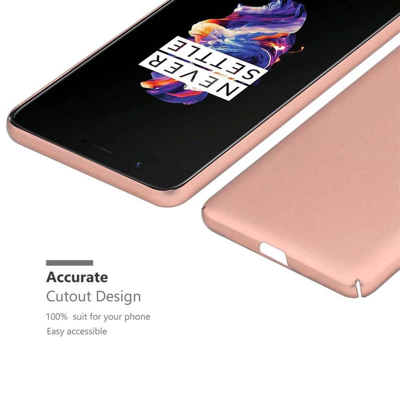 Cadorabo Hülle kompatibel mit OnePlus 5 Hard Case Schutzhülle in Metall Optik gegen Kratzer und Stöße