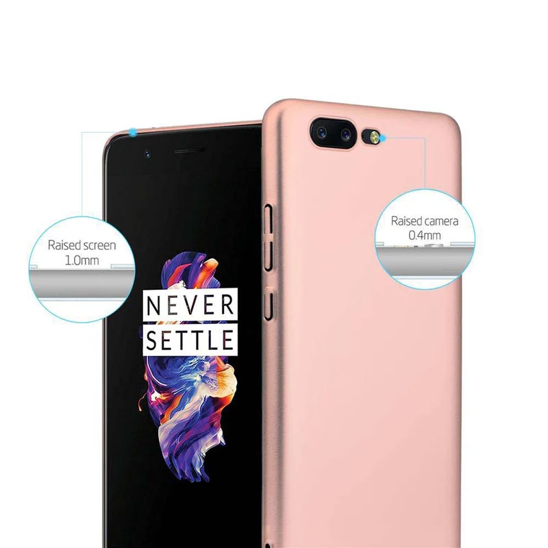 Cadorabo Hülle kompatibel mit OnePlus 5 Hard Case Schutzhülle in Metall Optik gegen Kratzer und Stöße
