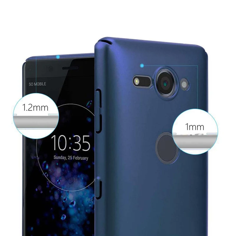 Cadorabo Hülle kompatibel mit Sony Xperia XZ2 COMPACT Hard Case Schutzhülle in Metall Optik gegen Kratzer und Stöße