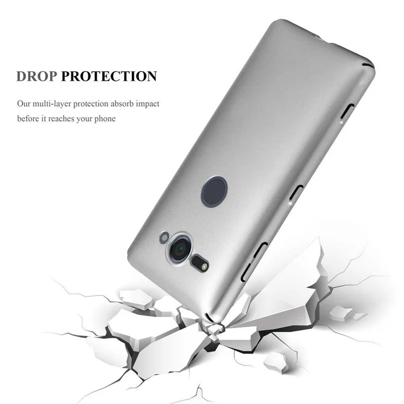 Cadorabo Hülle kompatibel mit Sony Xperia XZ2 COMPACT Hard Case Schutzhülle in Metall Optik gegen Kratzer und Stöße