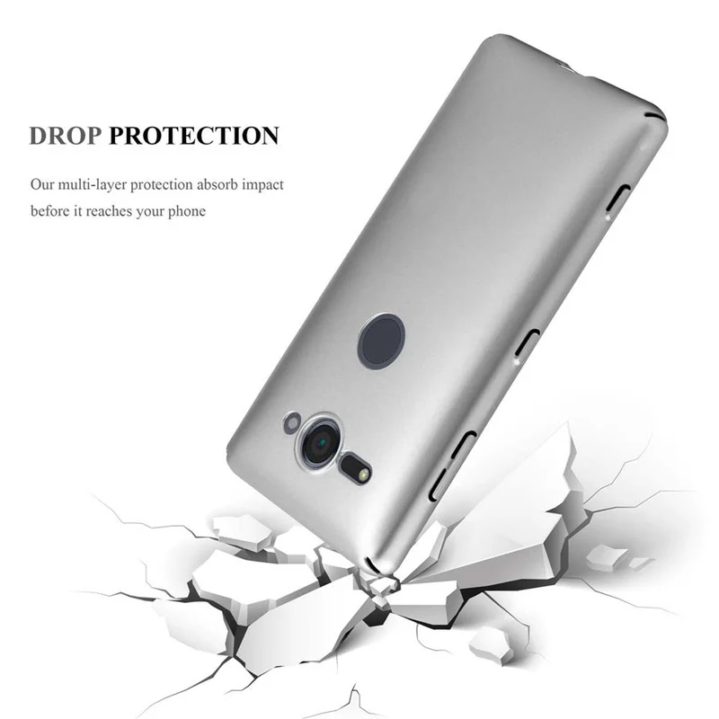 Cadorabo Hülle kompatibel mit Sony Xperia XZ2 COMPACT Hard Case Schutzhülle in Metall Optik gegen Kratzer und Stöße