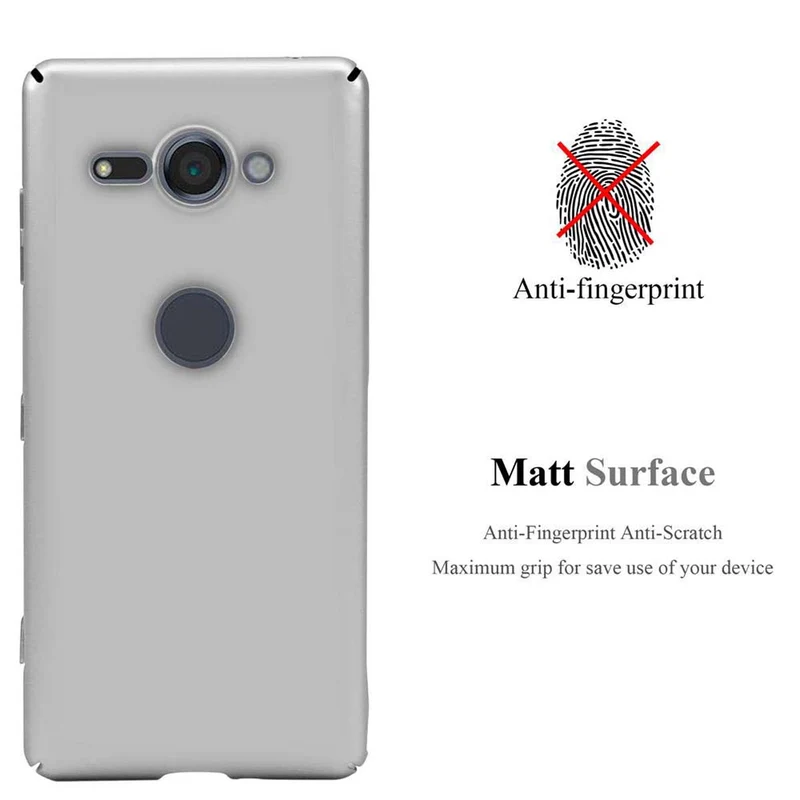 Cadorabo Hülle kompatibel mit Sony Xperia XZ2 COMPACT Hard Case Schutzhülle in Metall Optik gegen Kratzer und Stöße