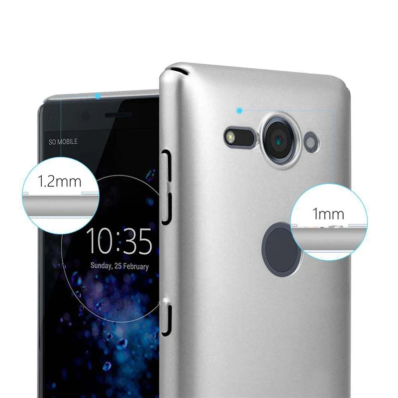 Cadorabo Hülle kompatibel mit Sony Xperia XZ2 COMPACT Hard Case Schutzhülle in Metall Optik gegen Kratzer und Stöße