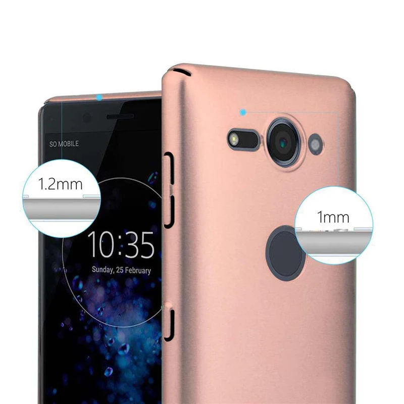 Cadorabo Hülle kompatibel mit Sony Xperia XZ2 COMPACT Hard Case Schutzhülle in Metall Optik gegen Kratzer und Stöße