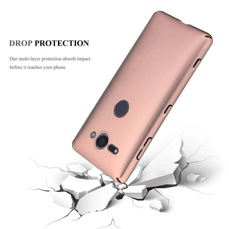 Cadorabo Hülle kompatibel mit Sony Xperia XZ2 COMPACT Hard Case Schutzhülle in Metall Optik gegen Kratzer und Stöße
