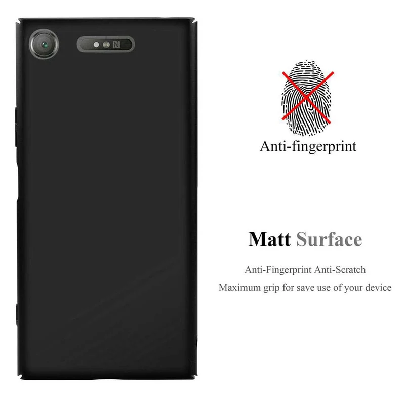 Cadorabo Hülle kompatibel mit Sony Xperia XZ1 Hard Case Schutzhülle in Metall Optik gegen Kratzer und Stöße