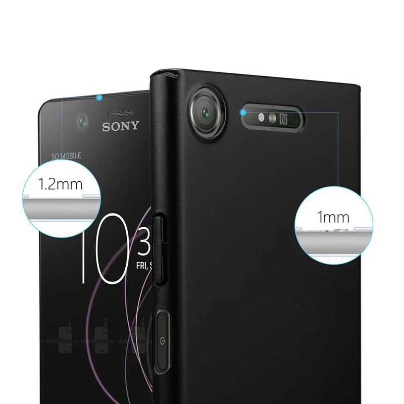 Cadorabo Hülle kompatibel mit Sony Xperia XZ1 Hard Case Schutzhülle in Metall Optik gegen Kratzer und Stöße