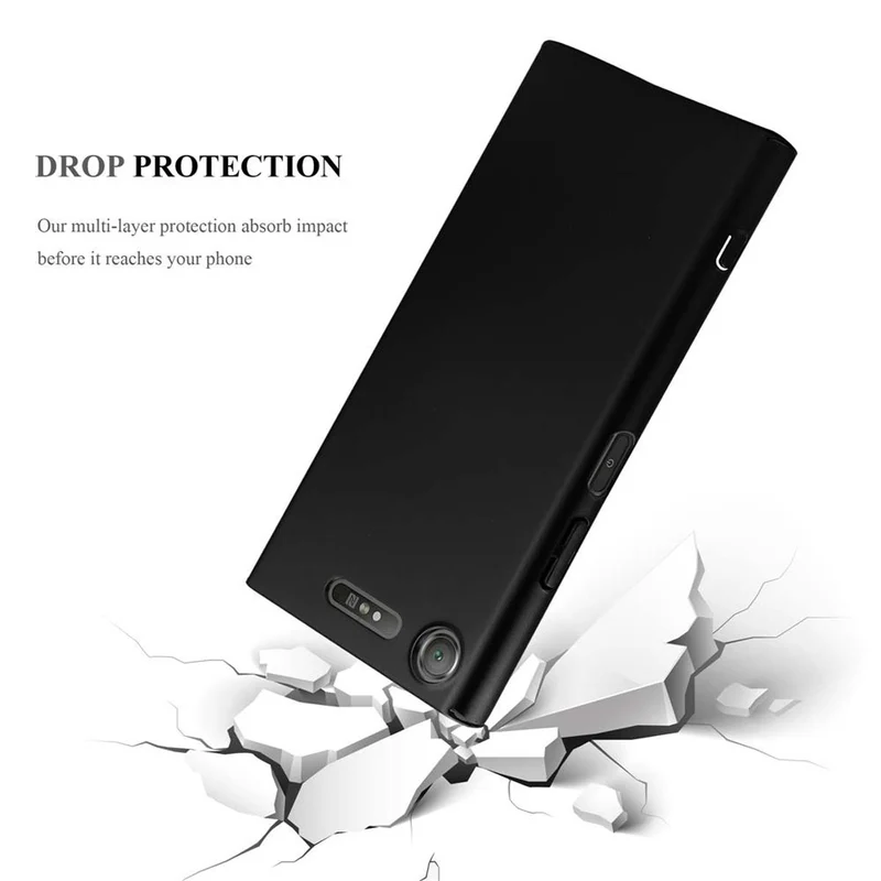 Cadorabo Hülle kompatibel mit Sony Xperia XZ1 Hard Case Schutzhülle in Metall Optik gegen Kratzer und Stöße