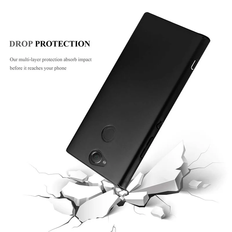 Cadorabo Hülle kompatibel mit Sony Xperia XA2 Hard Case Schutzhülle in Metall Optik gegen Kratzer und Stöße